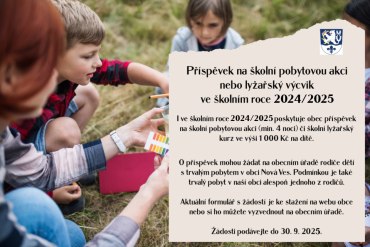 Příspěvek na školu v přírodě nebo lyžařský kurz 2024/2025