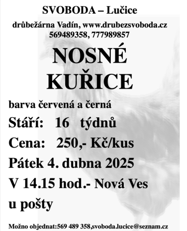 Nosné Kuřice - prodej