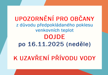 Informace o uzavření vody na hřbitově
