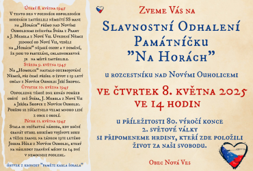 Slavnostní odhalení památníčku Na Horách