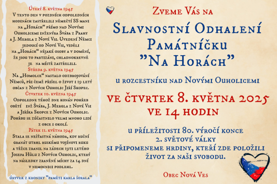 Slavnostní odhalení památníčku Na Horách