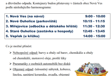 SVOZ NEBEZPEČNÉHO,  OBJEMNÉHO ODPADU A DŘEVA